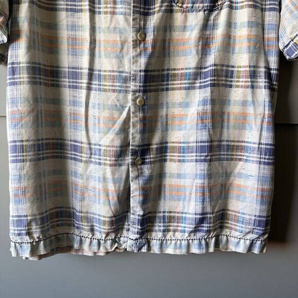 Tommy Bahama Mens Small Short Sleeve Button Up Silk Shirt Plaid Preppy Outdoor - Picture 5 of 13